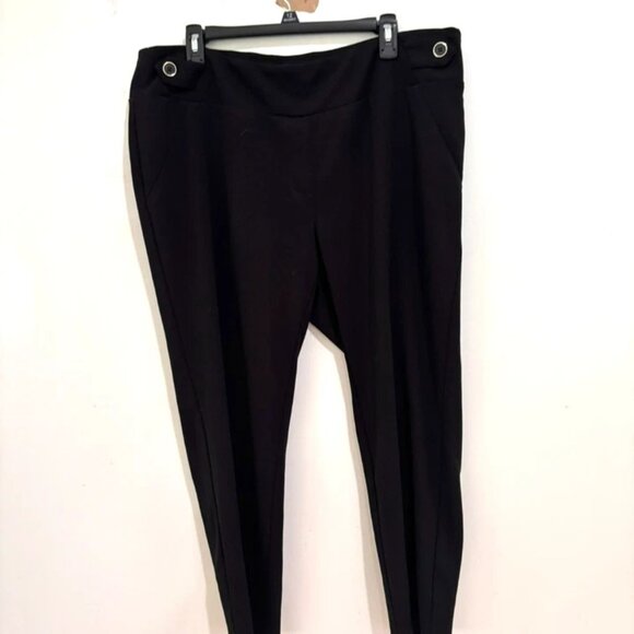 Soho Apparel LTD Women’s 2X Black Pull-On Pants Trousers Casual Stretch Comfort - Picture 2 of 4